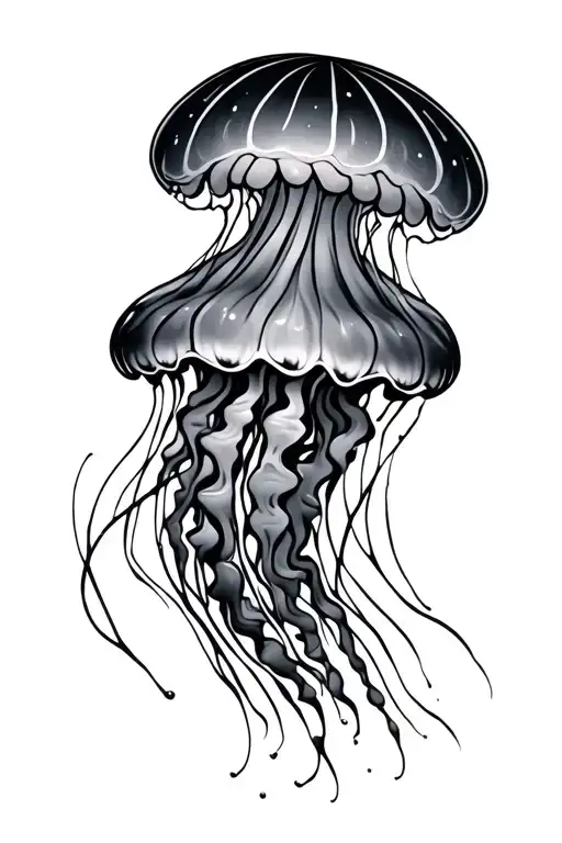 jellyfish gracefully swimming tattoo design idea