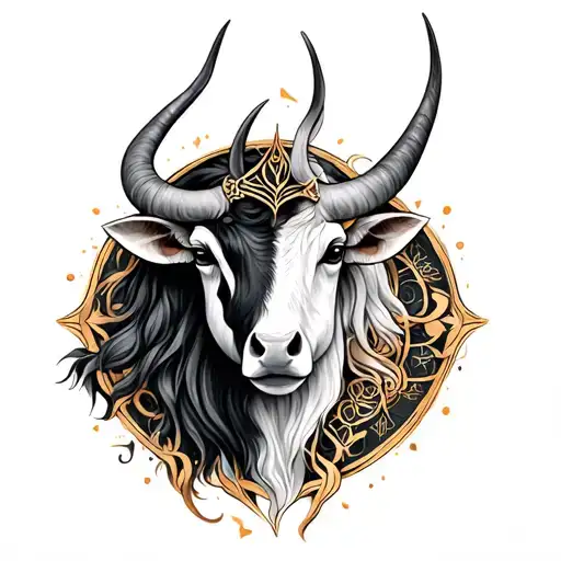 taurus and libra zodiac sign tattoo design idea