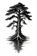 cypress trees swamp bones for roots reaching deep tattoo design idea