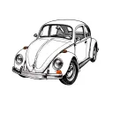 Volkswagen Beetle car coffee tattoo design idea