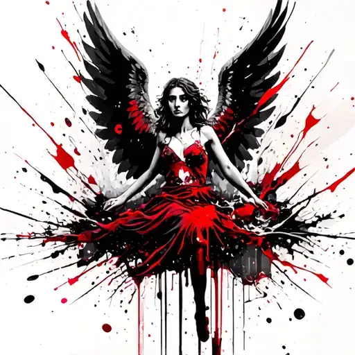 broken angel falling tattoo design idea