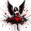 broken angel falling tattoo design idea