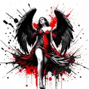 broken angel falling tattoo design idea