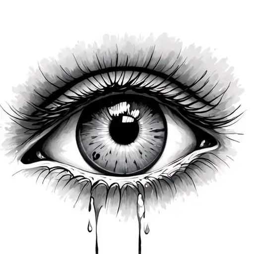 crying eye the iris is earth tattoo design idea