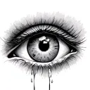 crying eye the iris is earth tattoo design idea