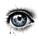 crying eye the iris is earth tattoo design idea