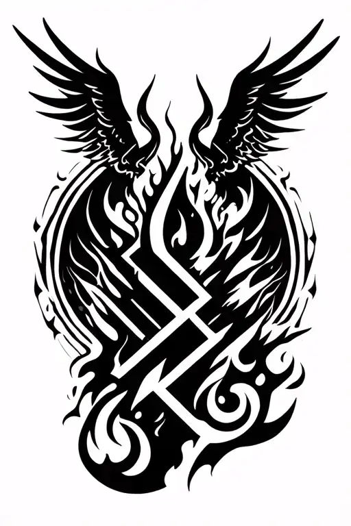 demons angels fire tattoo design idea