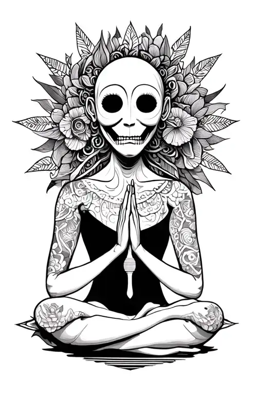 puppet master meditating tattoo design idea