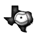 A dotwork design of a baseball diamond with the state of Texas as the outfield tattoo design idea