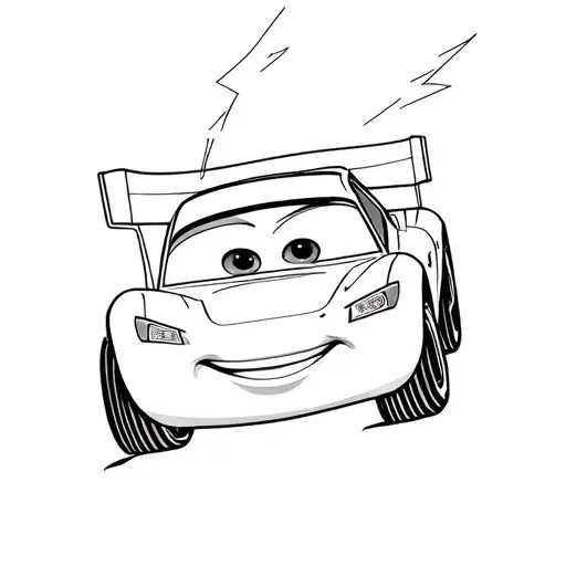 Lightning McQueen Pension in Fine Line tattoo design idea