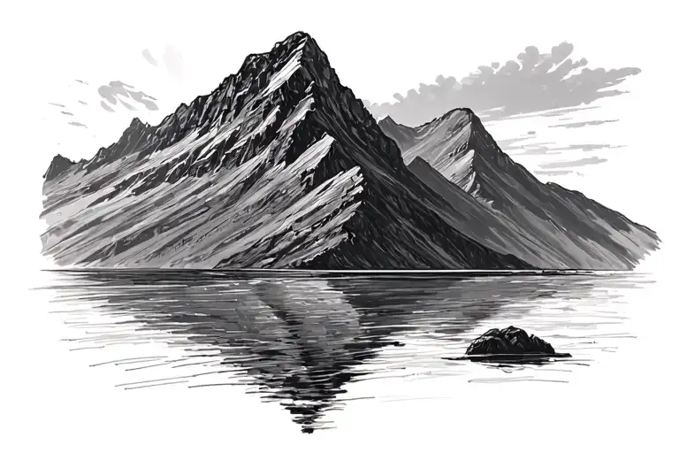 sketch of table mountain  tattoo design idea