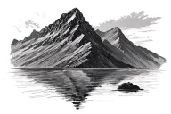 sketch of table mountain  tattoo design idea