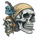 skull and shadow tattoo design idea