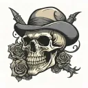 skull and shadow tattoo design idea