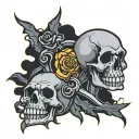 skull and shadow tattoo design idea