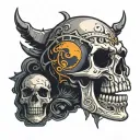 skull and shadow tattoo design idea