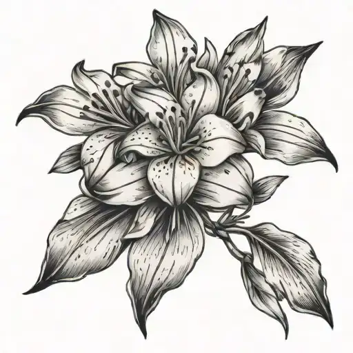 oleander flower tattoo design idea