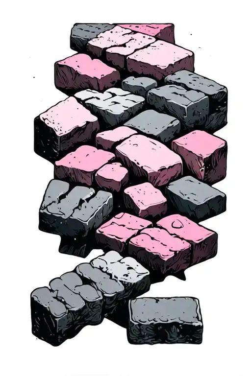 pink floyd bricks meddle tattoo design idea