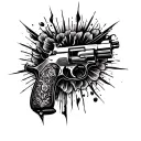 With a "rip" gun tattoo design idea