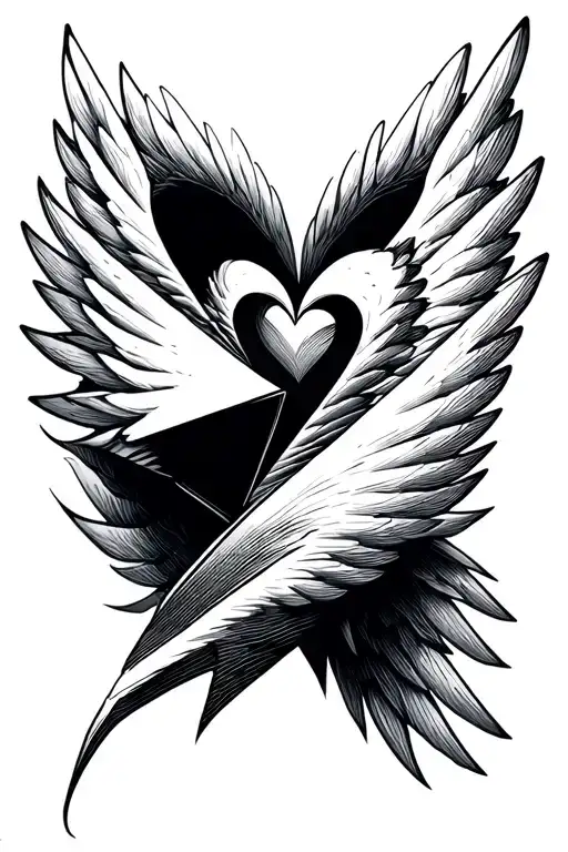 Style: fine-line, minimal, slightly anime-inspired.Main Shape:A paper plane folding into a heart.– wings curve into  tattoo design idea