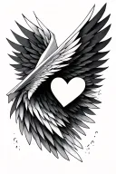 Style: fine-line, minimal, slightly anime-inspired.Main Shape:A paper plane folding into a heart.– wings curve into  tattoo design idea