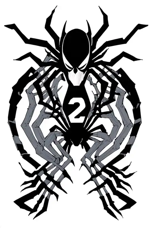 cyber spider phantom troupe with number zero in the middle  tattoo design idea
