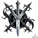 Witcher 3 swords and signs tattoo design idea