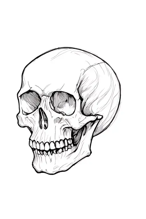 skull soft shading tattoo design idea