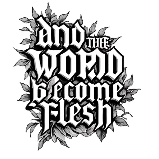 "and the word becomes flesh" In Latin Words tattoo design idea