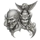 good vs evil tattoo design idea