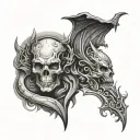 good vs evil tattoo design idea