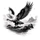 Generate a sketch. Design a quarter sleeve tattoo for a man. I want harsh shading, sharp constilations, soft nice sky ba tattoo design idea