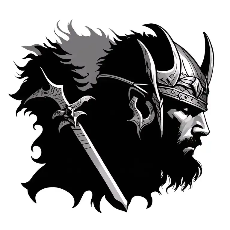 viking warrior tattoo design idea