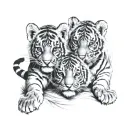 3 Tiger Cubs tattoo design idea
