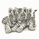 3 Tiger Cubs tattoo design idea