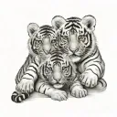3 Tiger Cubs tattoo design idea