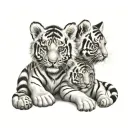 3 Tiger Cubs tattoo design idea