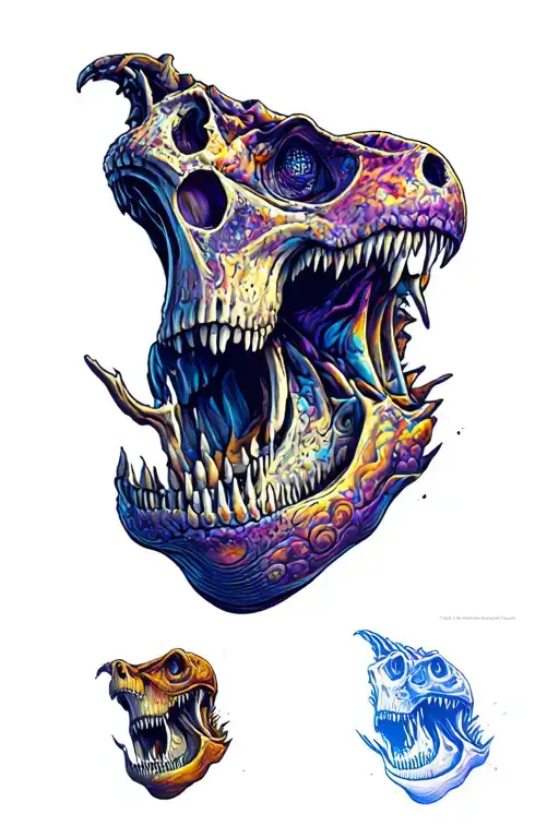 Dinosaur skull tattoo design idea