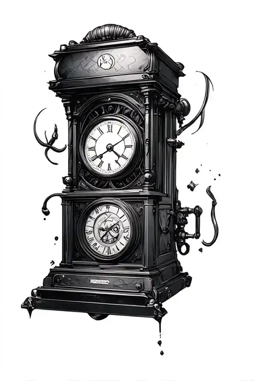 Time machine tattoo design idea