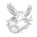 The Phoenix and the Tree of Life tattoo design idea