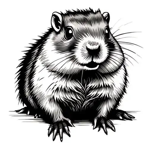 groundhog tattoo design idea