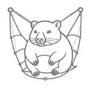 wombat with parachute tattoo design idea