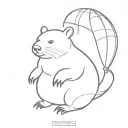 wombat with parachute tattoo design idea