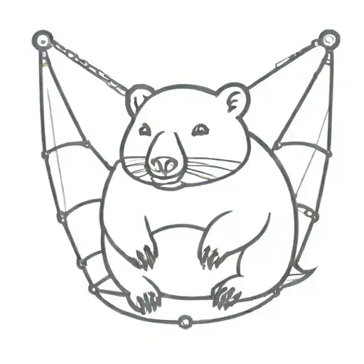 wombat with parachute tattoo design idea