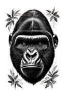 gorilla face tattoo design idea