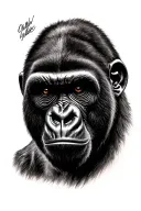 gorilla face tattoo design idea