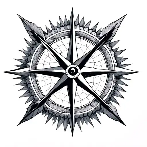 Arrows, compass rose, sacred geometry tattoo design idea