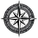 Arrows, compass rose, sacred geometry tattoo design idea