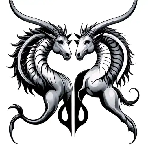 gemini and capricorn symbol tattoo design idea