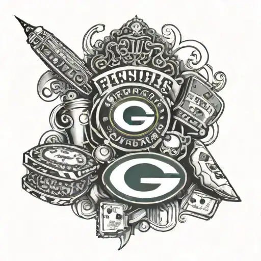 green bay packers and gambling themed tattoo tattoo design idea